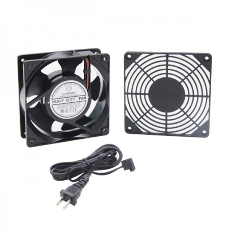 พัดลมระบายอากาศ 1x4" HEAVY DUTY FAN(2 Ball Bearing พร้อมหน้ากาก ABSและสายไฟ1.8 M.)