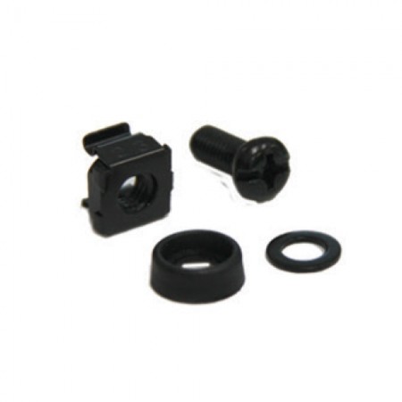 ชุดน็อต SCREW M6+ CAPTIVE NUT M6+Plastic washer + Metal gasket (10 ชุด/แพ็ค)(Black Color)
