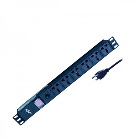 PDU 6 Universal Outlet (Lighting SW+Protection LED) 16A